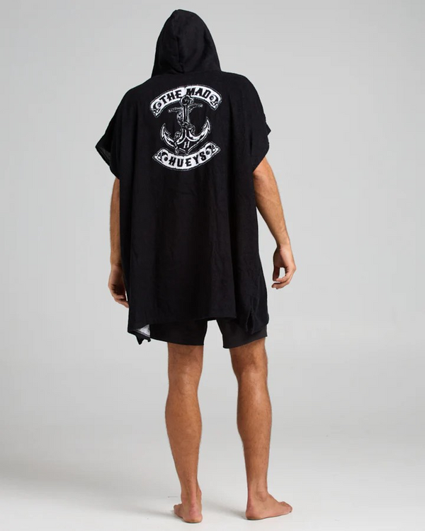 The Mad Hueys SKULL ANCHOR | HOODED BEACH TOWEL - BLACK