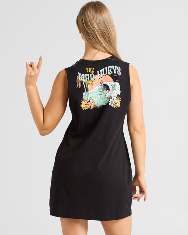 The Mad Hueys LOCALS ONLY | WOMENS MUSCLE DRESS - BLACK