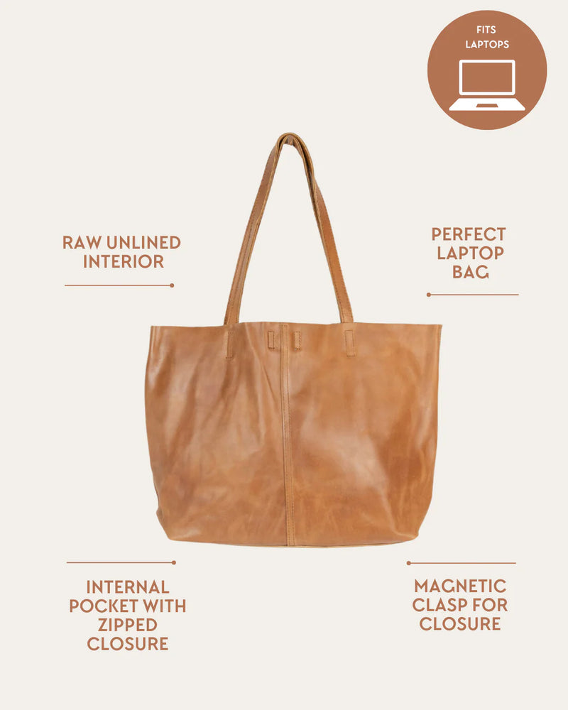 Bare Leather - London Tote / Black