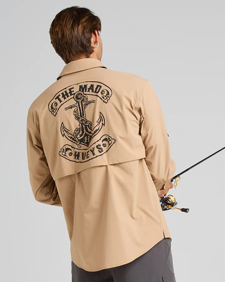 The Mad Hueys SKULL ANCHOR | FISHING SHIRT - TAN