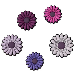 CROCS Jibbitz™ Shoe Charms - Mixed Purple Florals 5 Pack