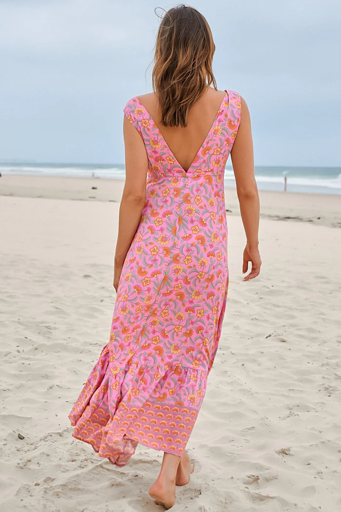 Rosewater Print Esmie Maxi Dress - Jaase