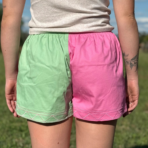 PCA Cotton Drill Rugger Shorts - Pink/Mint