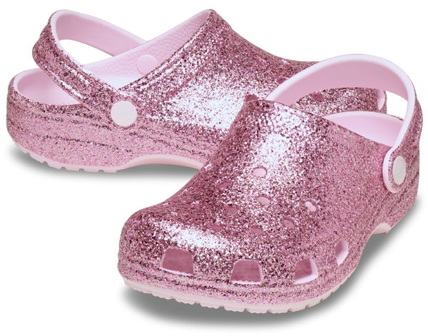 TODDLER CLASSIC CLOG - Pink Chunky Glitter