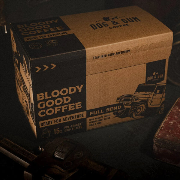 Pre-Loaded Drip Filters Full Send Medium Roast 15pk - Dog & Gun