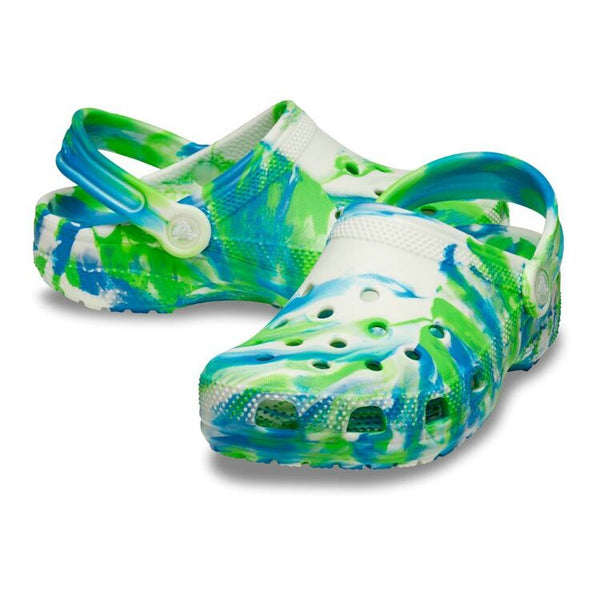 KIDS CLASSIC GLOW CLOG - Marbled Prep Blue/Multi