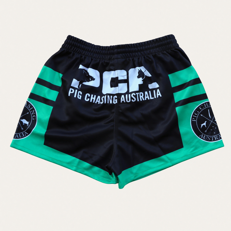 PCA Footy Shorts - black / Green