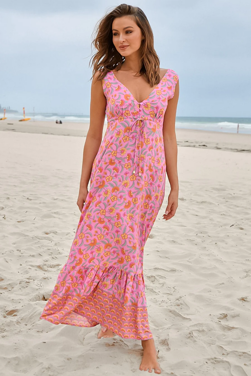 Rosewater Print Esmie Maxi Dress - Jaase