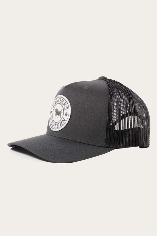 RINGERS WESTERN Signature Bull Trucker Cap - Charcoal with Charcoal & White Patch