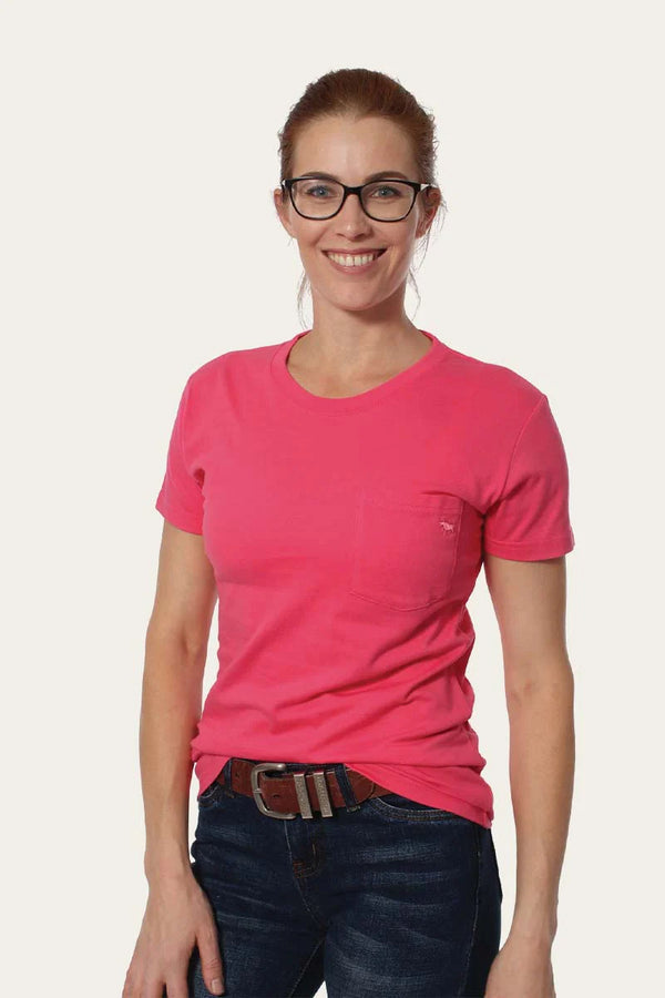 RINGERS WESTERN - Kimberly Women's Pocket T-Shirt- Melon