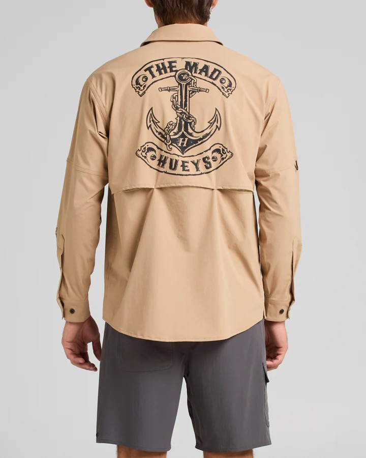 The Mad Hueys SKULL ANCHOR | FISHING SHIRT - TAN