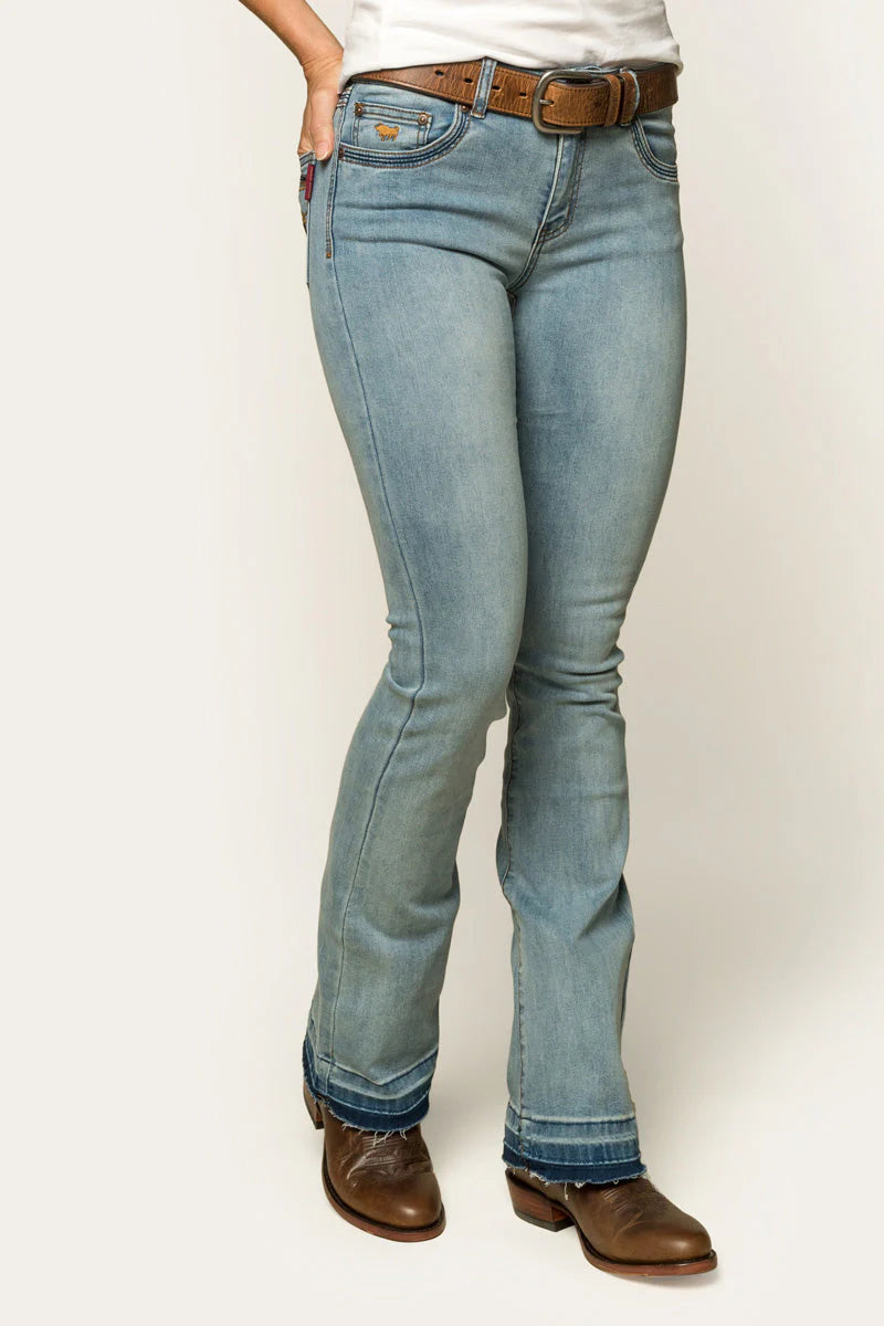 RINGERS WESTERN Billie Mid Rise Bootleg Jeans - Light Blue