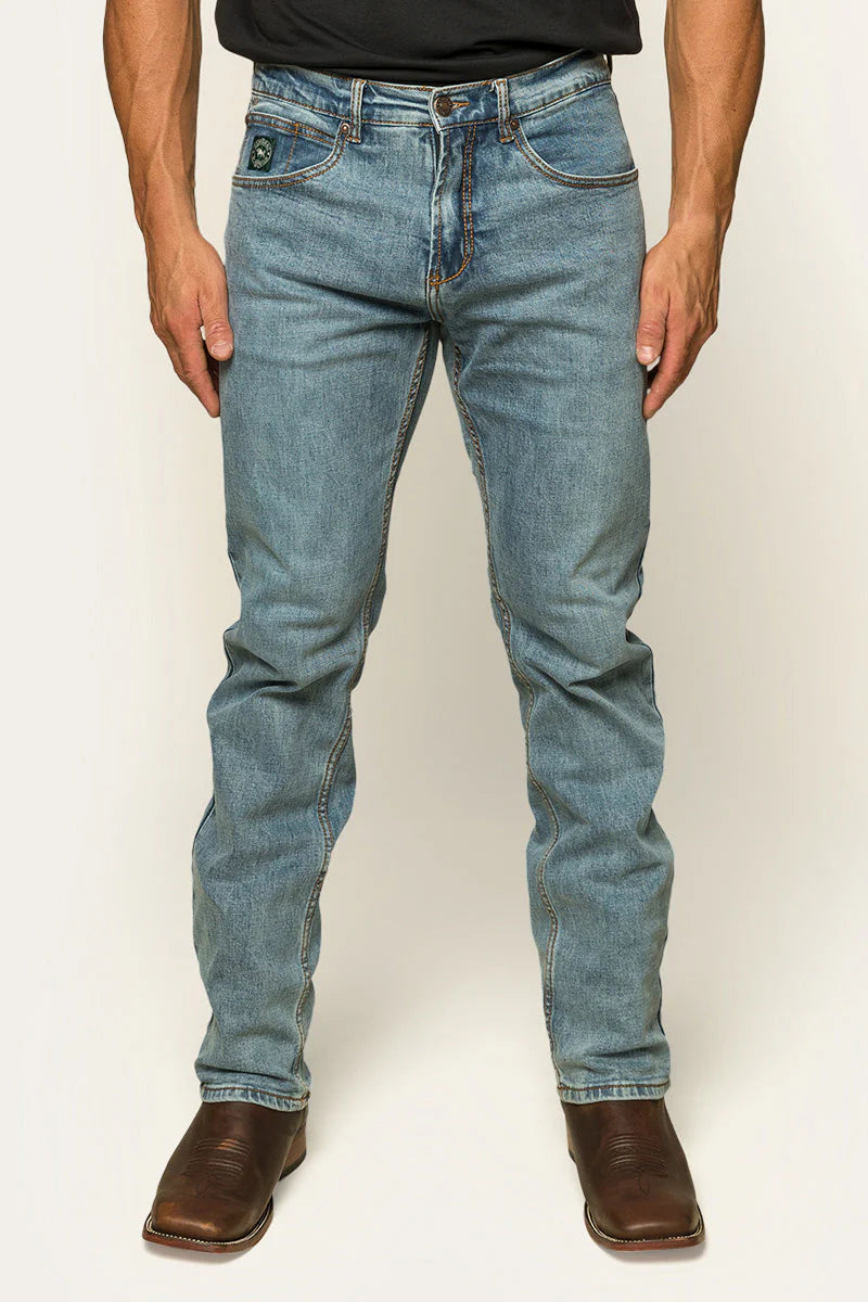 RINGERS WESTERN Muster Mens Slim Fit Mid Rise Jean- light Wash Blue