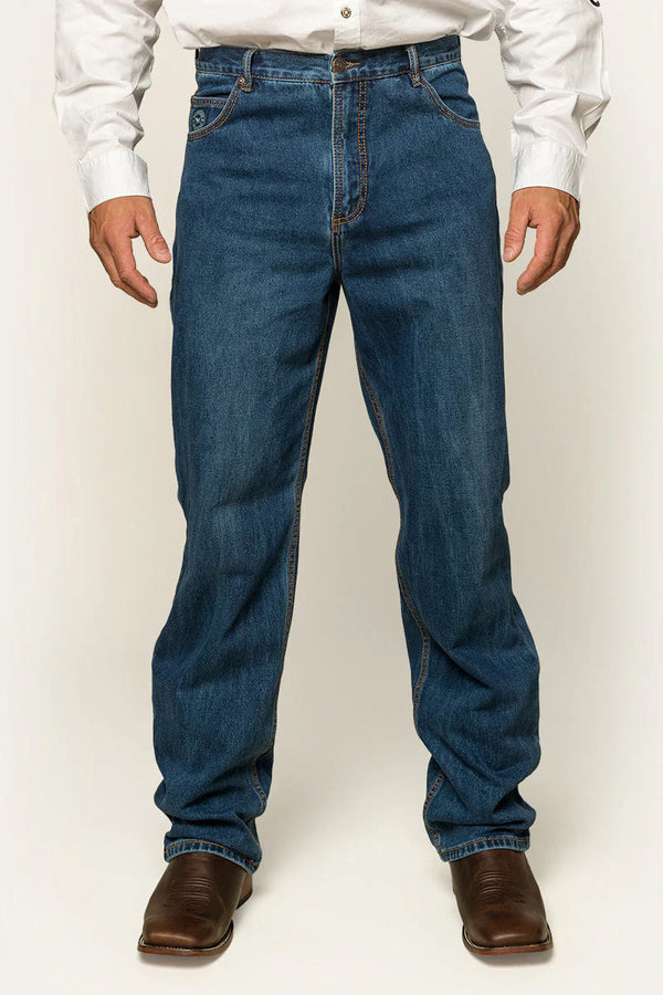 Ringers Western Station Hill Mens Relaxed Fit Jean - Dark Wash Blue