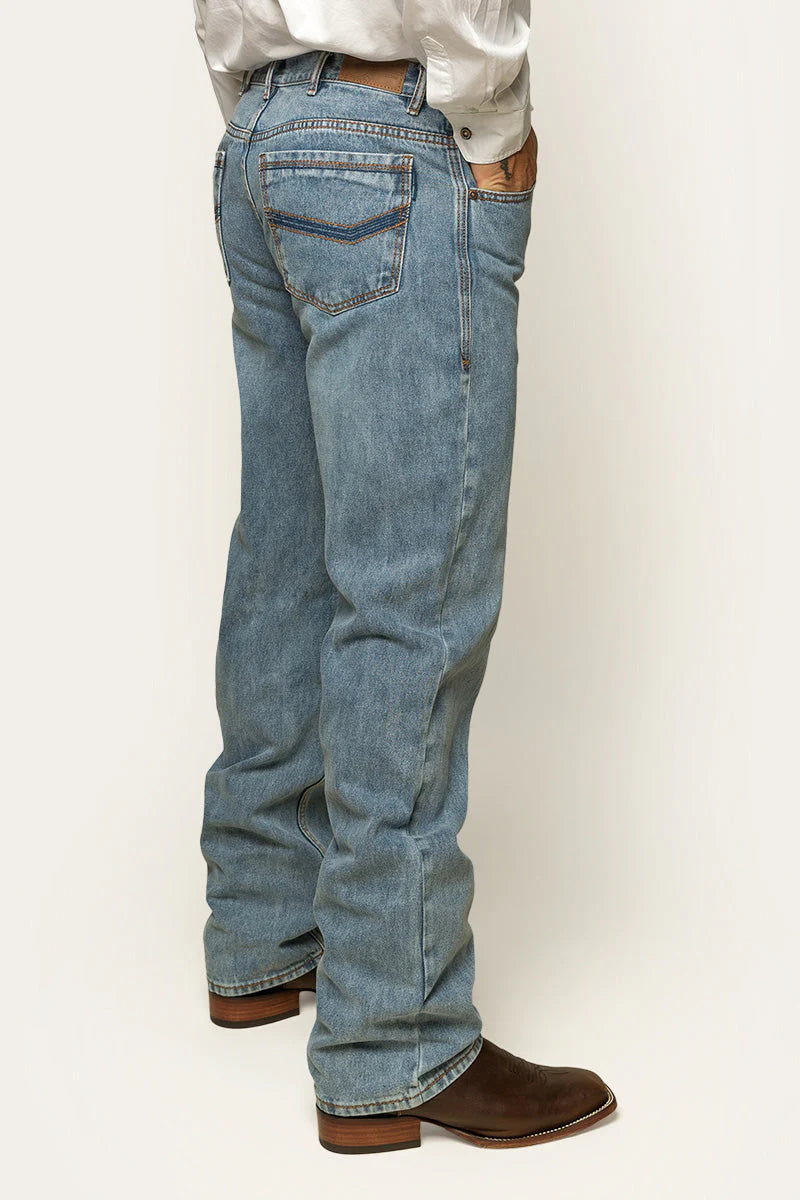 Ringers Western Station Hill Mens Relaxed Fit Jean - Light Wash Blue