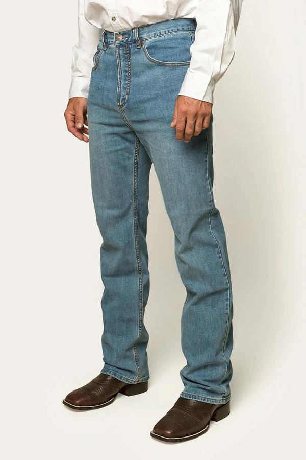 Ringers Western Station Hill Mens Relaxed Fit Jean - Light Wash Blue