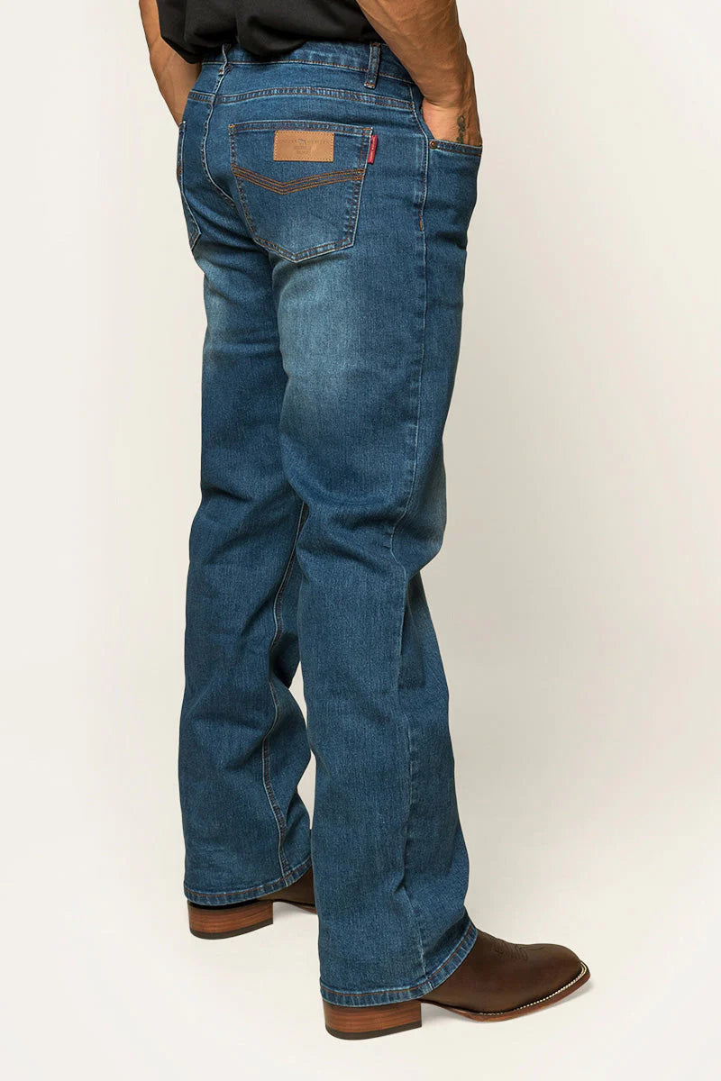 Ringers Western STURT Mens Relaxed Leg Jeans - Mid Blue