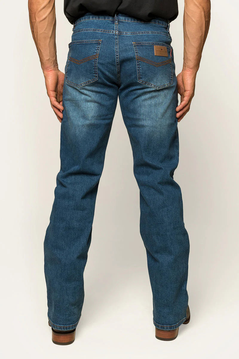 Ringers Western STURT Mens Relaxed Leg Jeans - Mid Blue