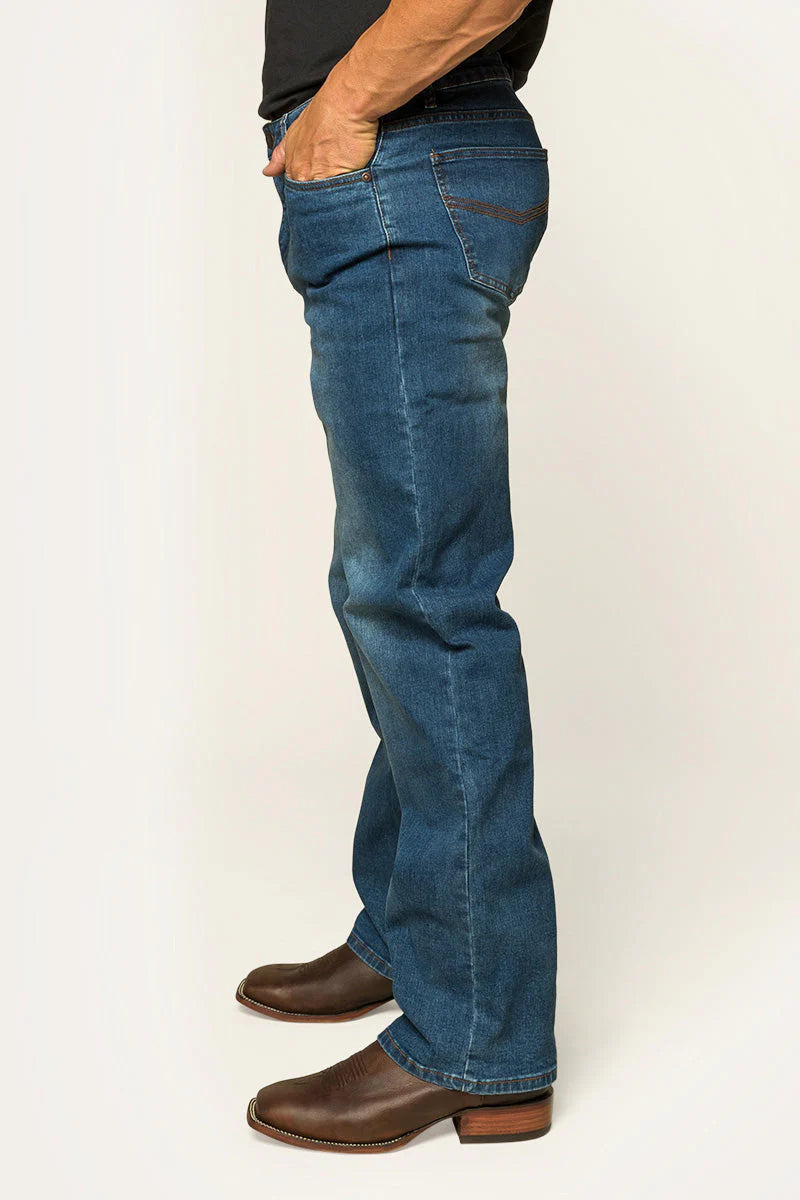 Ringers Western STURT Mens Relaxed Leg Jeans - Mid Blue