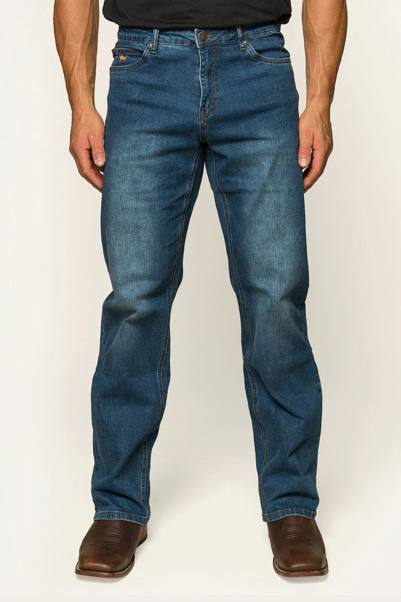 Ringers Western STURT Mens Relaxed Leg Jeans - Mid Blue