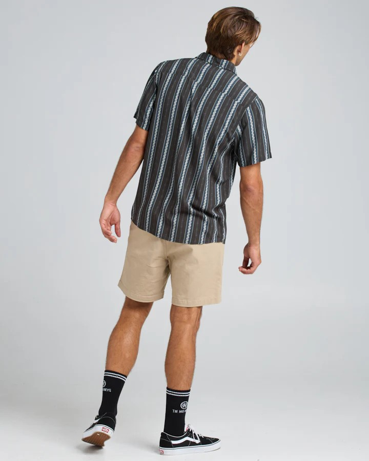 The Mad Hueys HIGH HOOKS | WOVEN SHIRT - VINTAGE BLACK