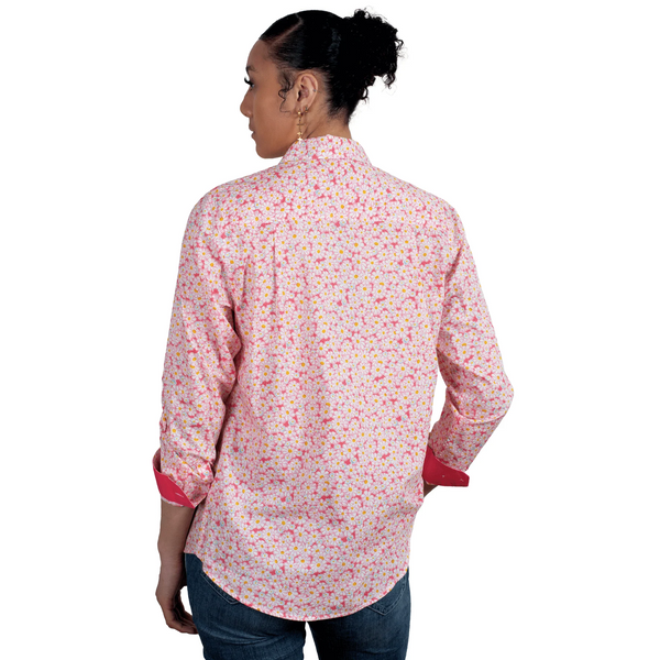 JUST COUNTRY Ladies Abbey Full Button Work Shirt -Hot Daisies