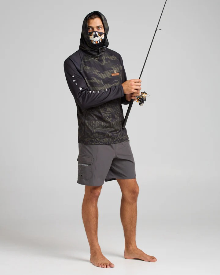 The Mad Hueys THE KRAKEN CAPTAIN | HOODED MASKED FISHING JERSEY - OLIVE