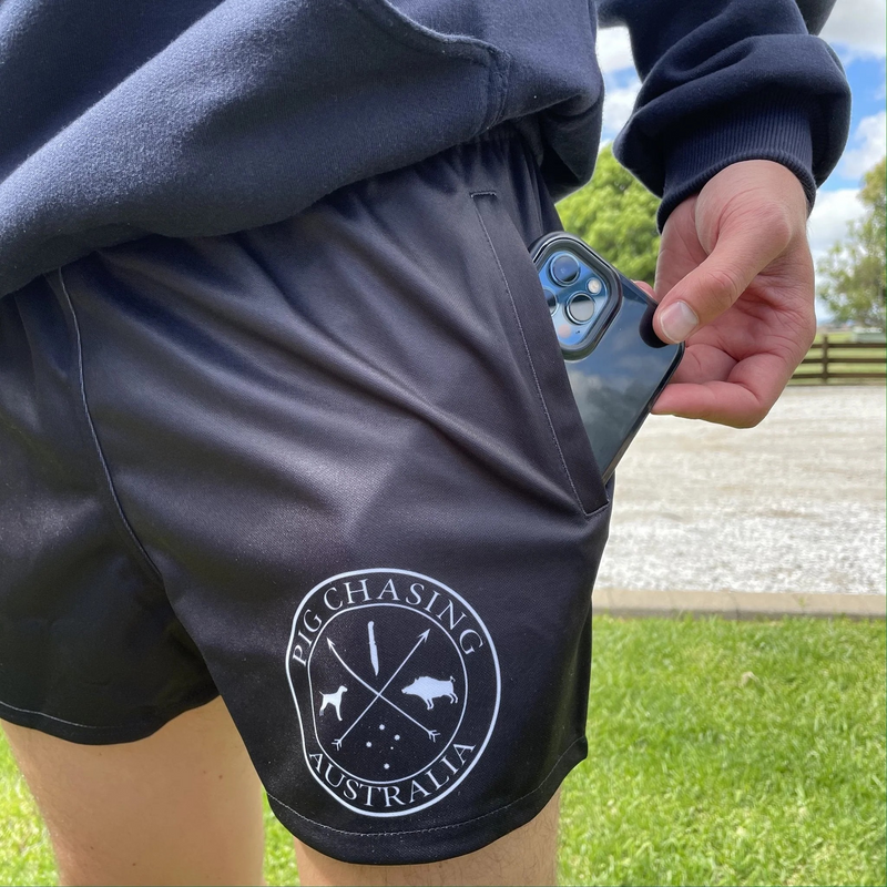 PCA Footy Shorts - black / Green