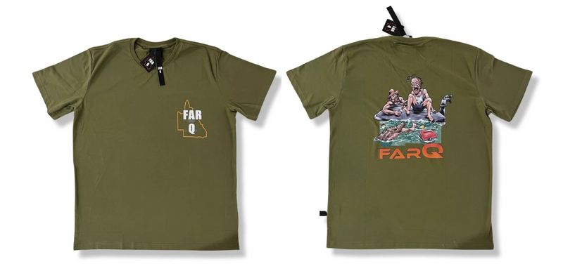 FARQ - T-Shirt - Capsized Tinny  -Army Green