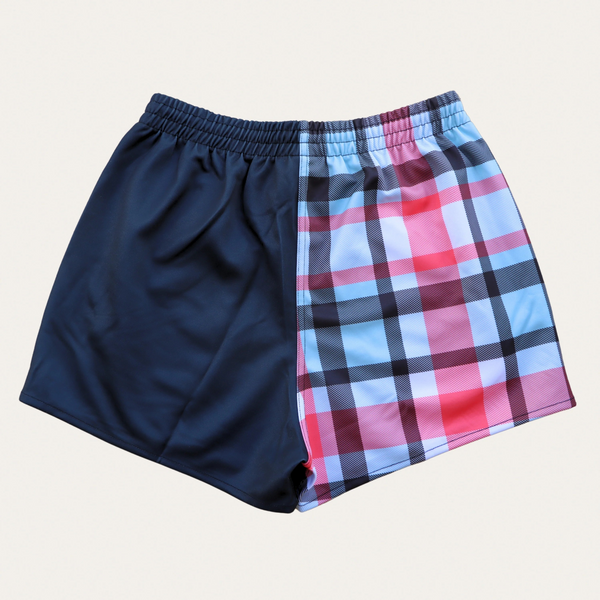 PCA Footy Shorts -Blue/Black/Red- ZIP Pockets!