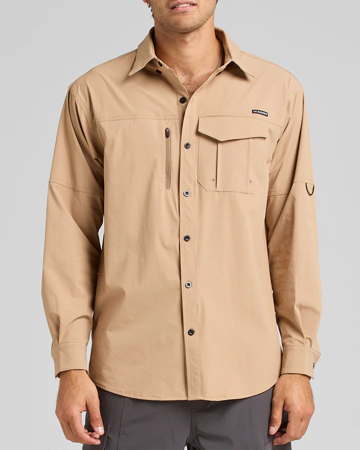 The Mad Hueys SKULL ANCHOR | FISHING SHIRT - TAN