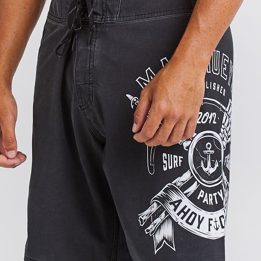 The Mad Hueys Get Bent Boardshorts 19'- Black