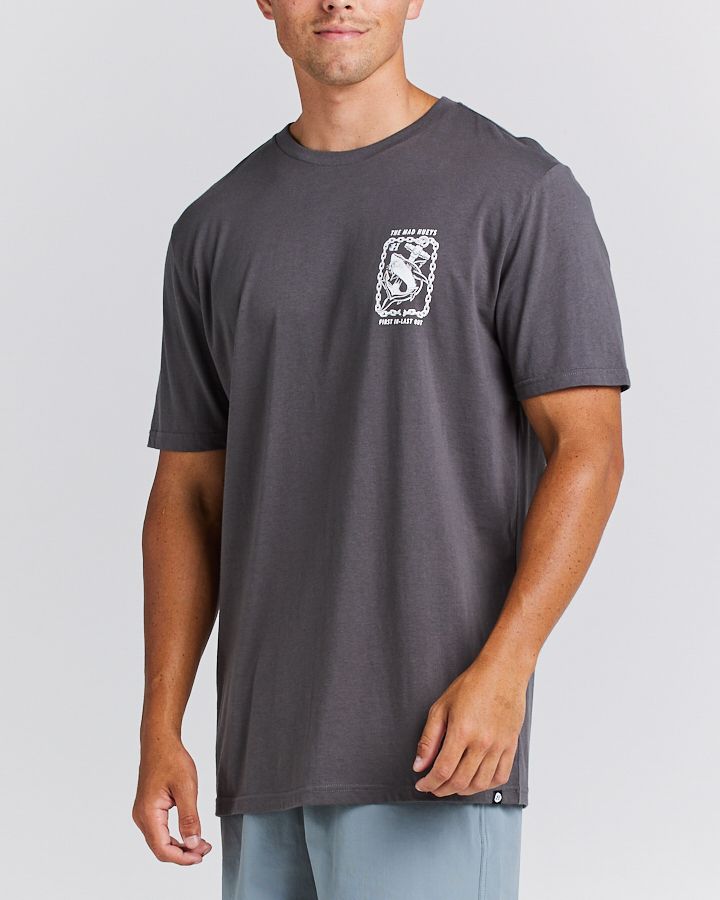 The Mad Hueys Anchor Shark SS Tee - Charcoal