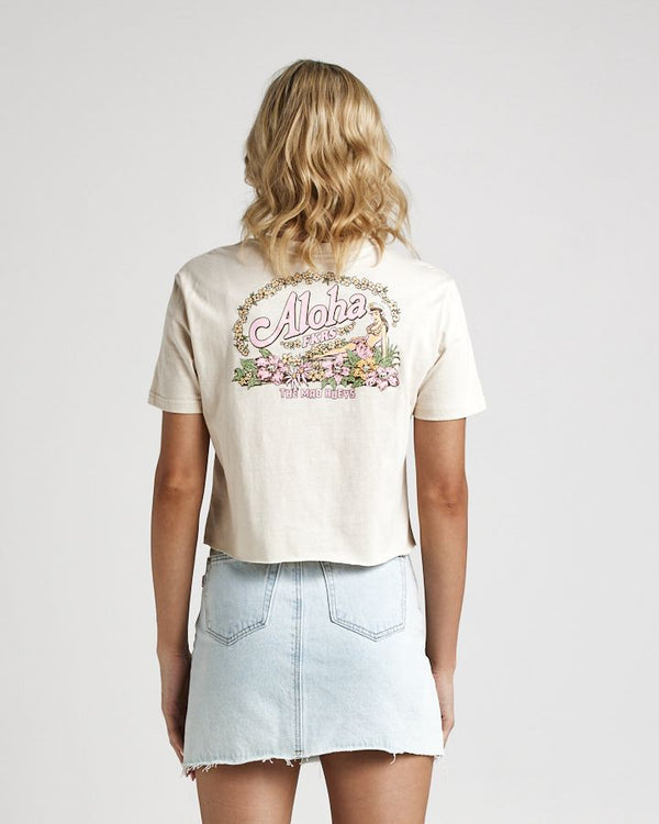 The Mad Hueys Aloha Fkrs Crop Tee - Cement