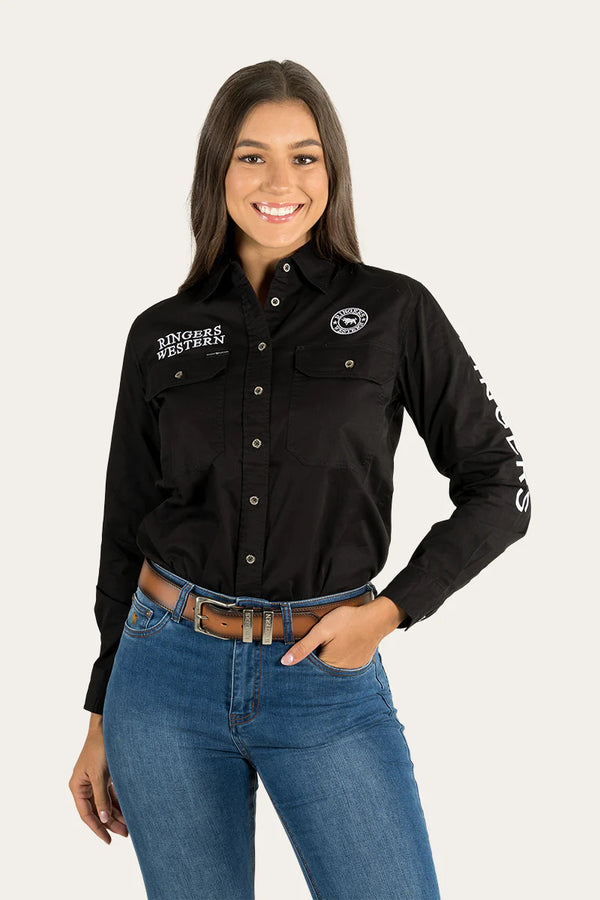 RINGERS WESTERN Signature Jillaroo Womens Full Button Work Shirt -Black /White