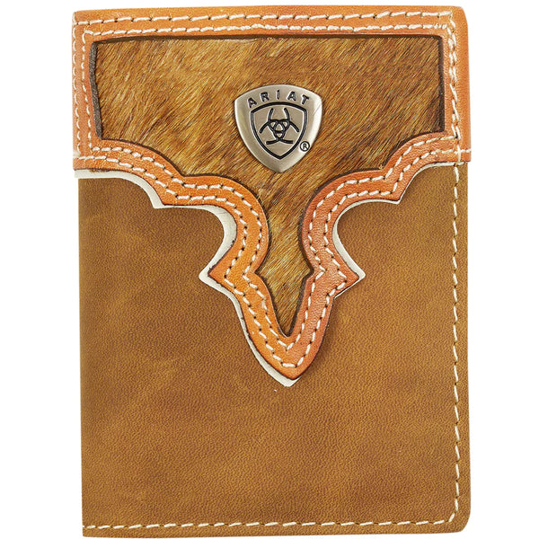 ARIAT Tri-Fold Wallet - Two Toned Hair On