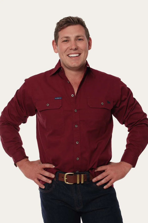 RINGERS WESTERN King River Mens Full Button Ringers Western - Burgundy