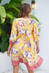 Buttercup Print French Dress - JAASE