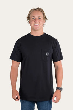 RINGERS WESTERN Southbridge Mens Classic Fit Pocket Tee- Black