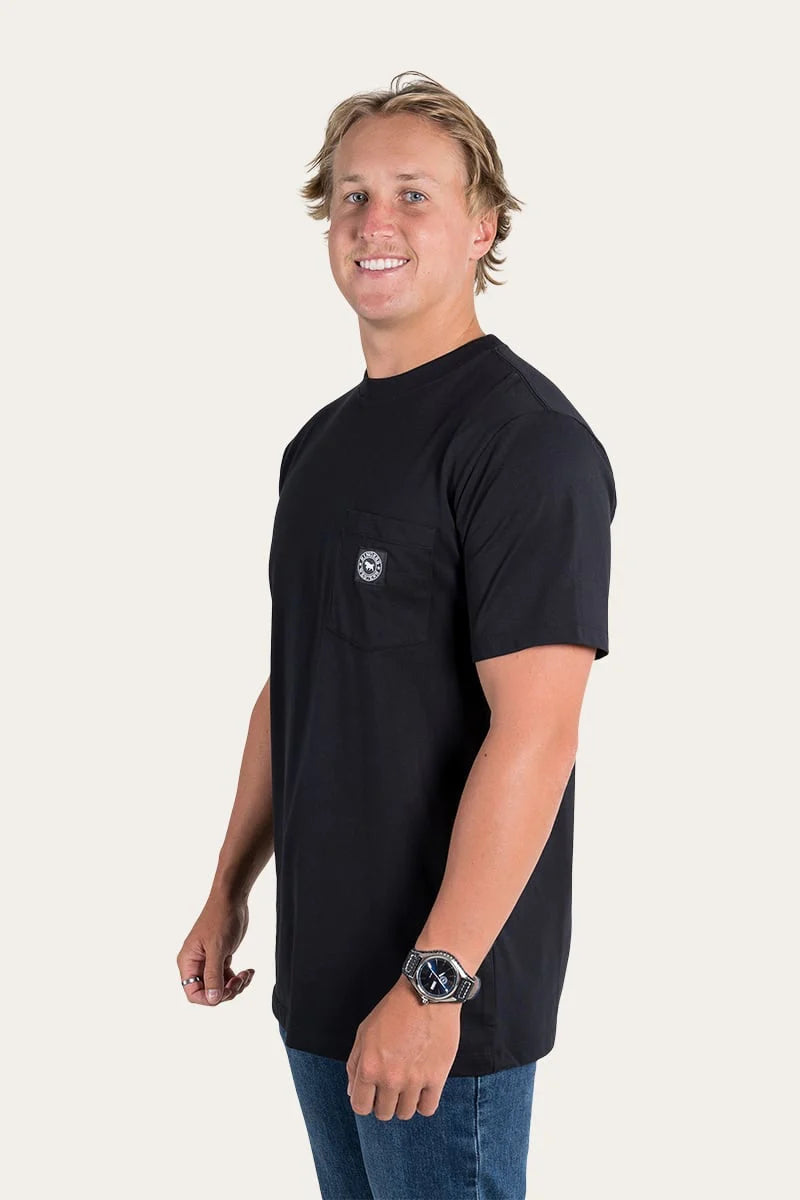 RINGERS WESTERN Southbridge Mens Classic Fit Pocket Tee- Black