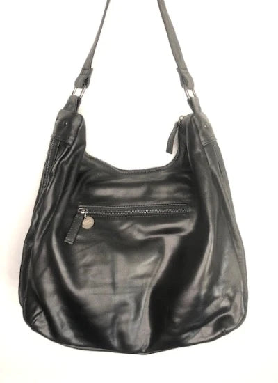 Black - Mila Hobo Bag Bare Leather