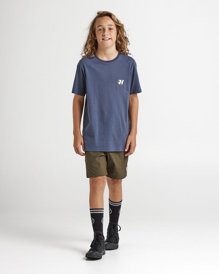 The Mad Hueys Whale Youth SS Tee- Petrol Blue