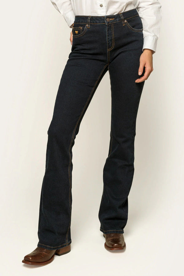 RINGERS WESTERN Katherine Mid Rise Bootleg Jeans - Dark Blue