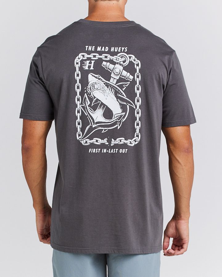 The Mad Hueys Anchor Shark SS Tee - Charcoal