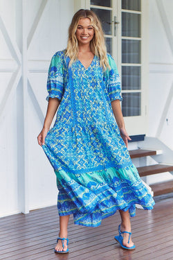 By the Sea Print Flounder Maxi Dress