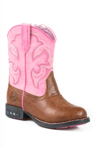 Toddler - Pink Lightning Roper Boots