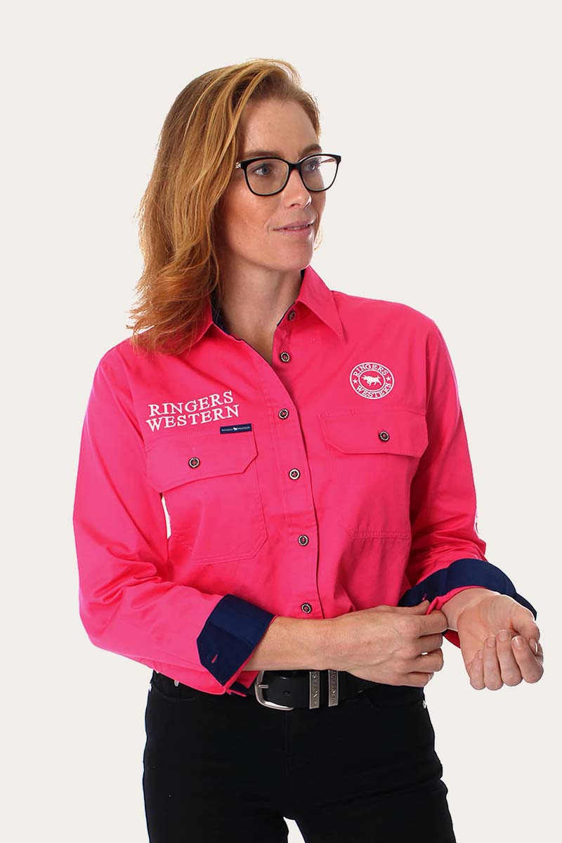 RINGERS WESTERN Signature Jillaroo Womens Full Button Work Shirt Melon