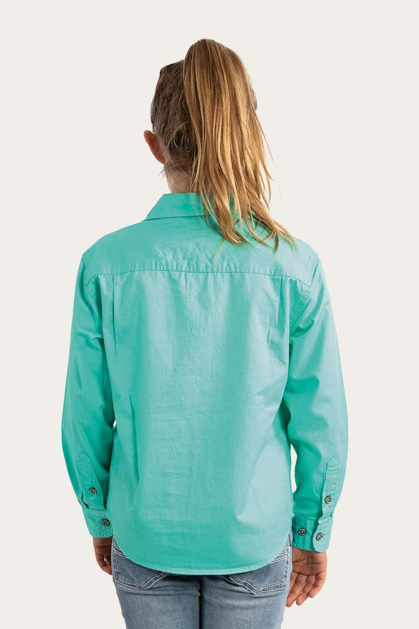 RINGERS WESTERN Ord River Kids Half Button Work Shirt - Mint