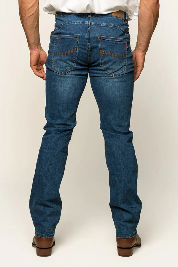RINGERS WESTERN Mitchell Mens Classic Fit jean Straight Leg - Mid blue