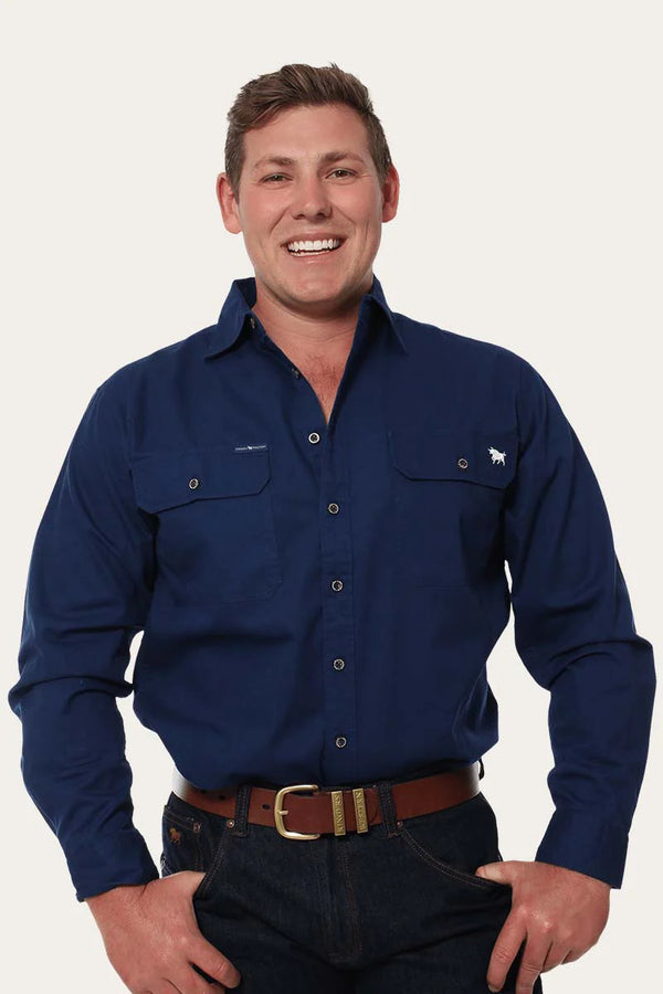 RINGERS WESTERN King River Men's Full button Work Shirt - Navy